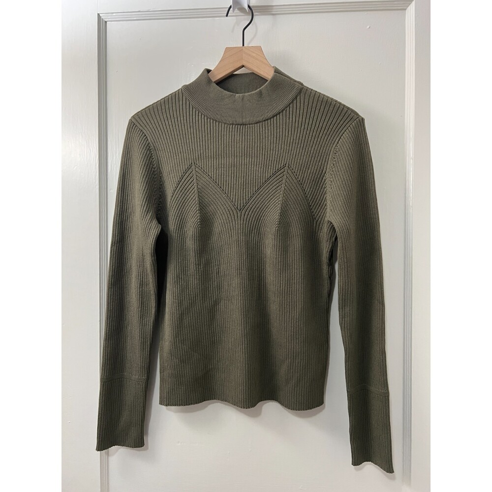Skies Are Blue Women's Green Viscose Nylon Pullover Sweater Size L